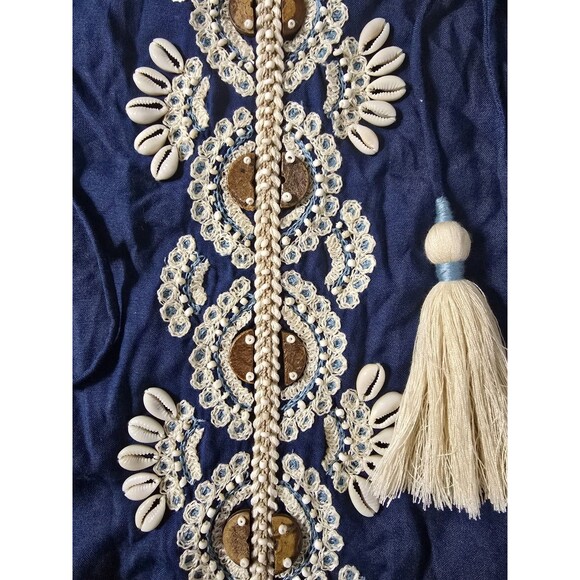 NWT South Moon Under Bohemian Embroidered Top Blouse Shirt /Swim Cover Size S - Picture 2 of 6